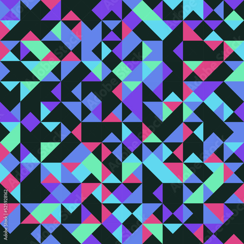 Triangle dark neon pattern