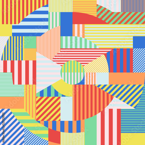 Colorful pattern with lines and shapes