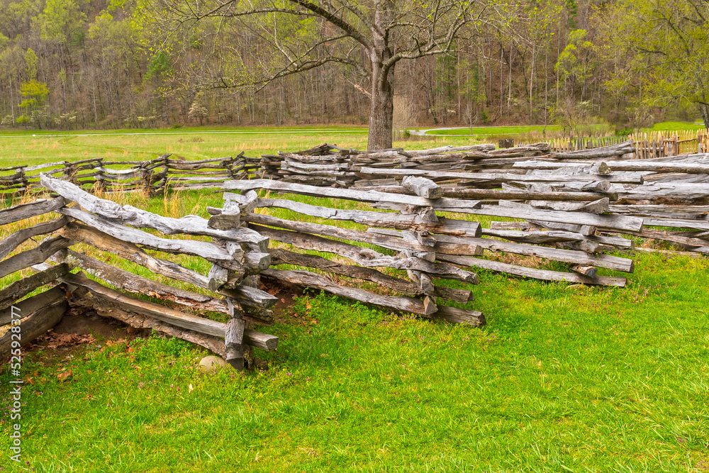 An Old Split Rail Fence an a Meadow An Old Split Rail Fence an a Meadow