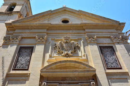 Facade of Church of St Francis of Assisi in old town of Valletta, Malta