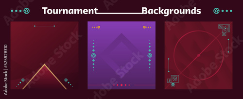 World football 2022 social media backgrounds set. Vector illustration Football 2022 square pattern background or banner, card, website. burgundy color