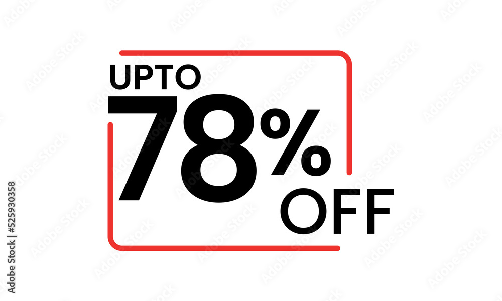 Obraz premium upto 78 percent discount vector, 78 percent off vector typography, 78 percent discount