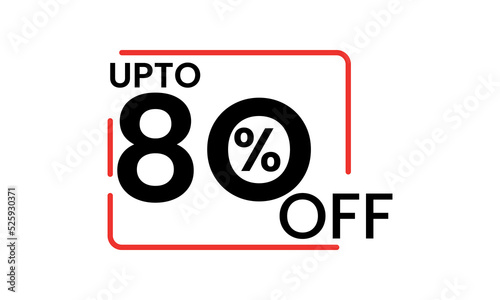 upto 80 percent discount vector, 80 percent off vector typography, 80 percent discount