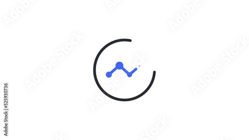 Animated linear sharing icon with grahs. Connection and communication concept icon animation.