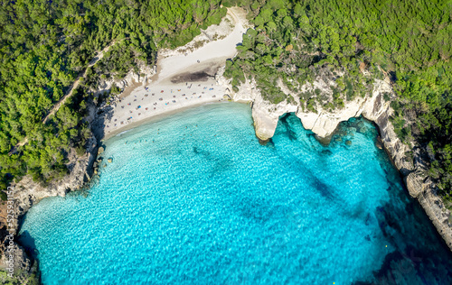 Landscape with Cala Mitjaneta, Menorca island, Spain photo