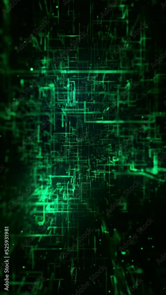 Technology Network Abstract Background Vertical Video Loop Green Technology Network Abstract Background Vertical Video Loop Green