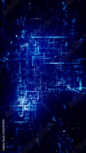Technology Network Abstract Background Vertical Video Loop Blue photo