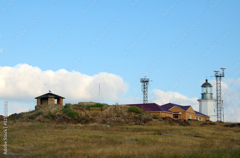 Houses on Snake Island (Zmiinyi Island), Black Sea, Odessa, Ukraine, Eastern Europe
