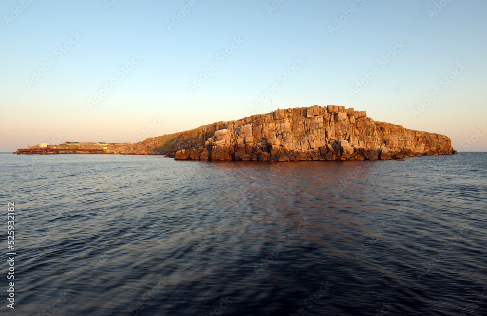 View from seaside on Snake Island (Zmiinyi Island), Black Sea, Odessa, Ukraine, Eastern Europe