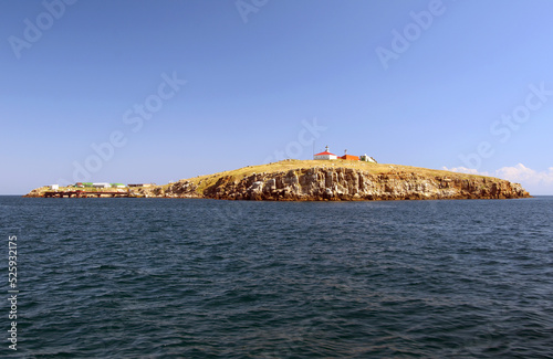 View from seaside on Snake Island (Zmiinyi Island), Black Sea, Odessa, Ukraine, Eastern Europe