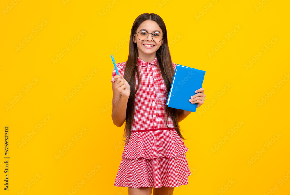 Back to school. Portrait of teenage school girl with books. Children school and education concept. Schoolgirl student. Back to school. Portrait of teenage school girl with books. Children school and education concept. Schoolgirl student.
