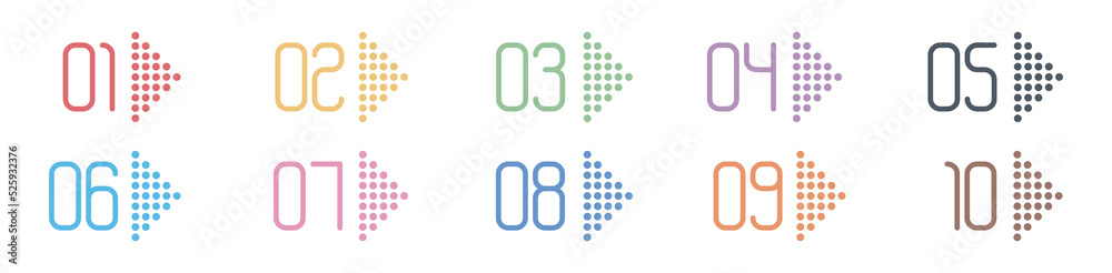 Number Info-graphic Bullet points 1 to 10 Vector, Arrow Shape numbers, Arrow Infographic Numbers Number Info-graphic Bullet points 1 to 10 Vector, Arrow Shape numbers, Arrow Infographic Numbers