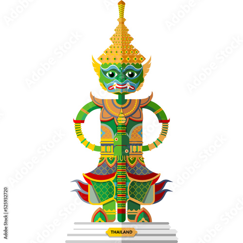 Khon Ramakien Ramayana thailand in Flat design