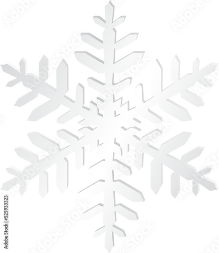 Big beautiful complex paper Christmas snowflake in white color