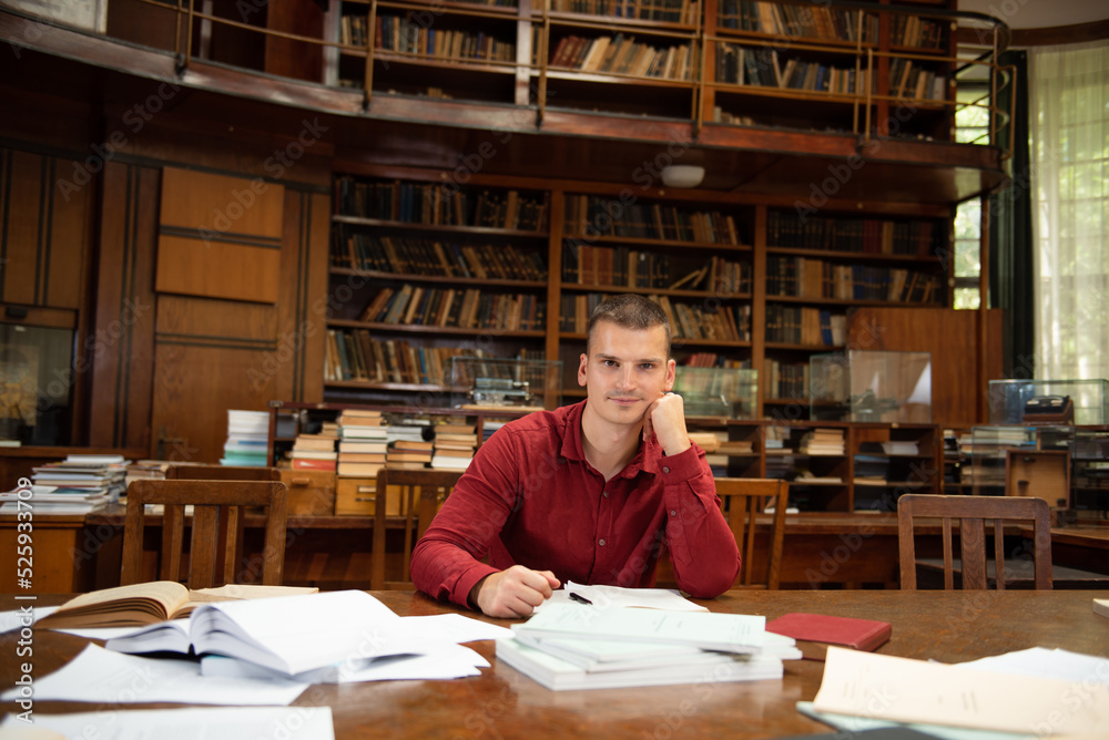 Portrait of a student at the University library Portrait of a student at the University library