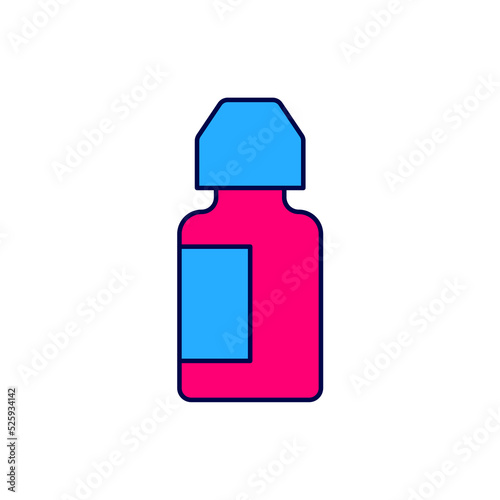 Filled outline Eye drop bottle icon isolated on white background. Vector