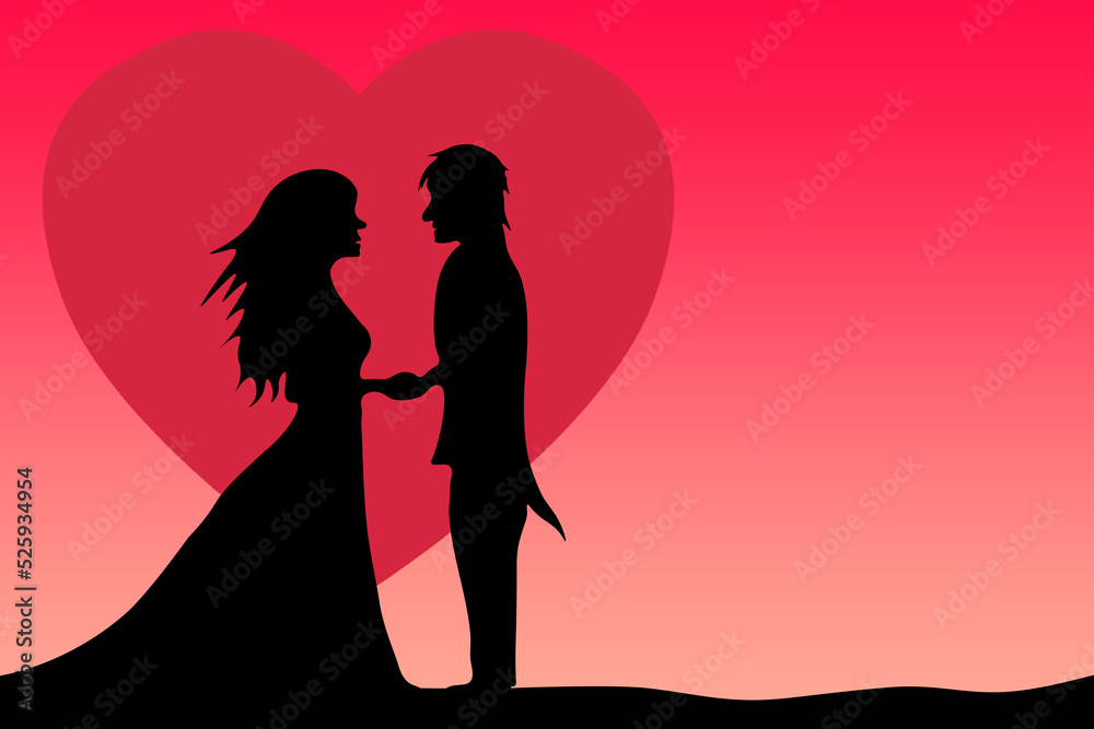 silhouette of a couple