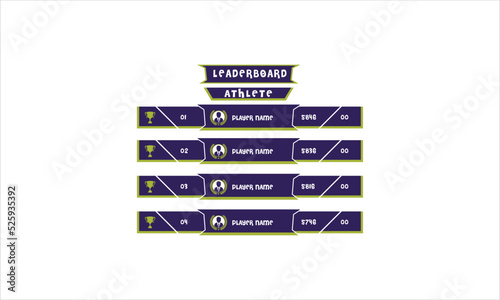 leaderboard design template. game leaderboard abstract