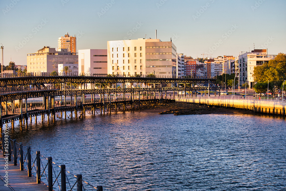 Naklejka premium Puente y ciudad