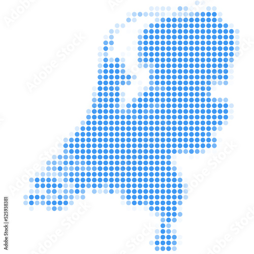 Dotted Geographical Map of The Netherlands