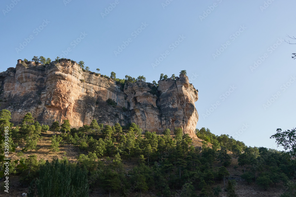 landscape of eroded rock cliffs in the sierra of cuenca