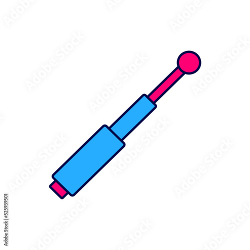 Filled outline Telescopic baton icon isolated on white background. Vector