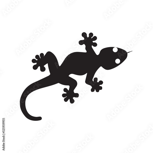 Home gecko animal lizard icon   Black Vector illustration  