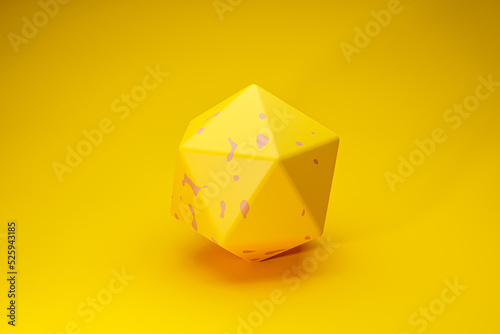 yellow geometric bastract shape 3d illustration