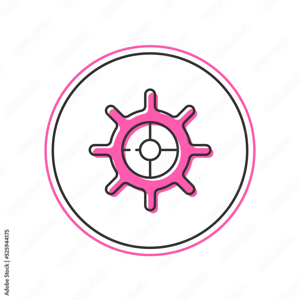 Filled outline Ship steering wheel icon isolated on white background. Vector Filled outline Ship steering wheel icon isolated on white background. Vector