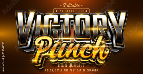 Stampa su tela Editable text style effect - Victory Punch text style theme.