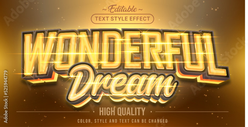Editable text style effect - Wonderful Dream text style theme.