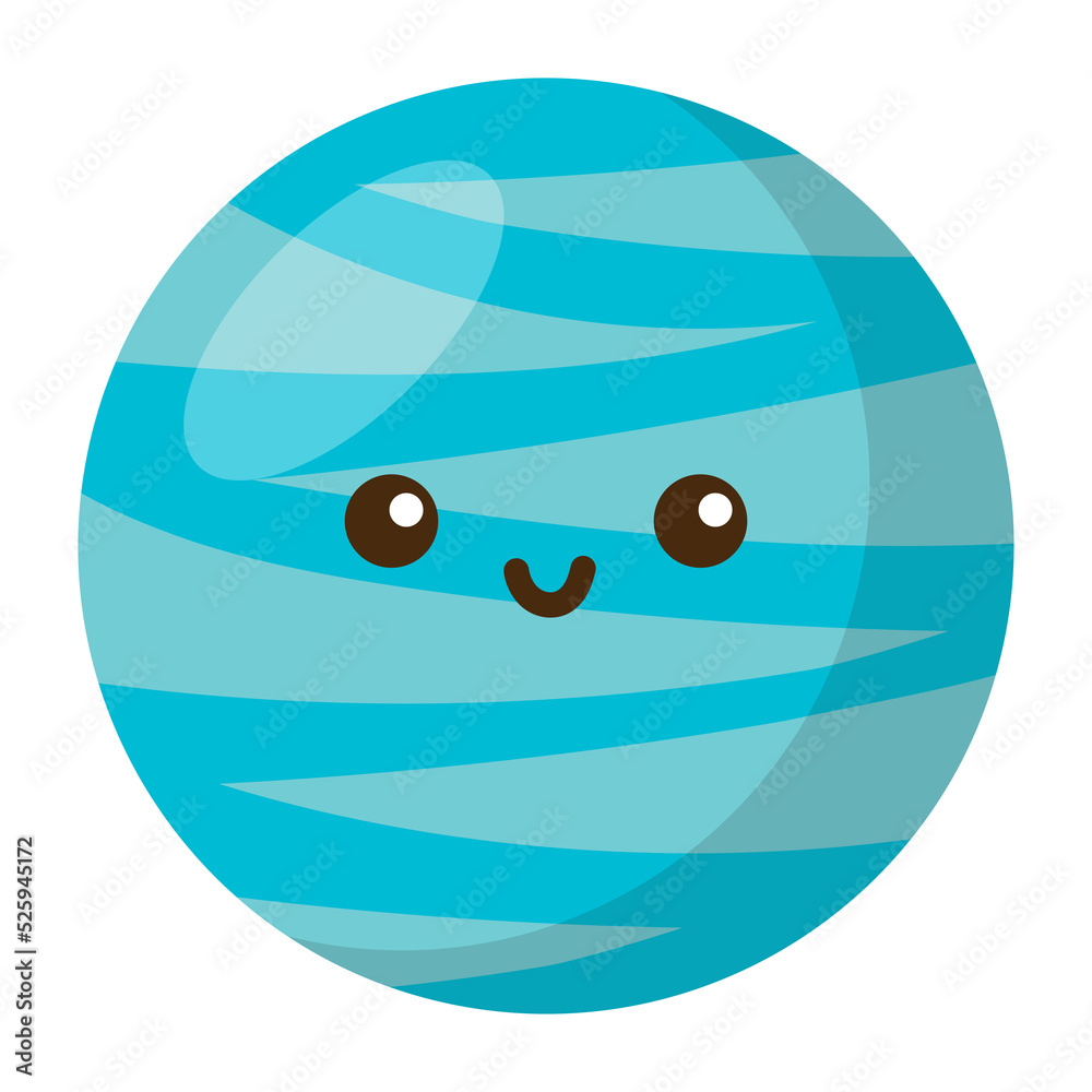 Fototapeta premium kawaii Neptune icon.