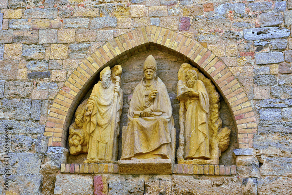statue at the cathedral of Volterra tuscany italy