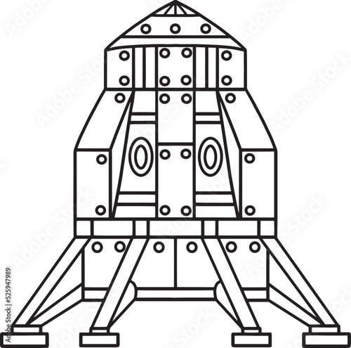 Lunar Lander Isolated Coloring Page for Kids