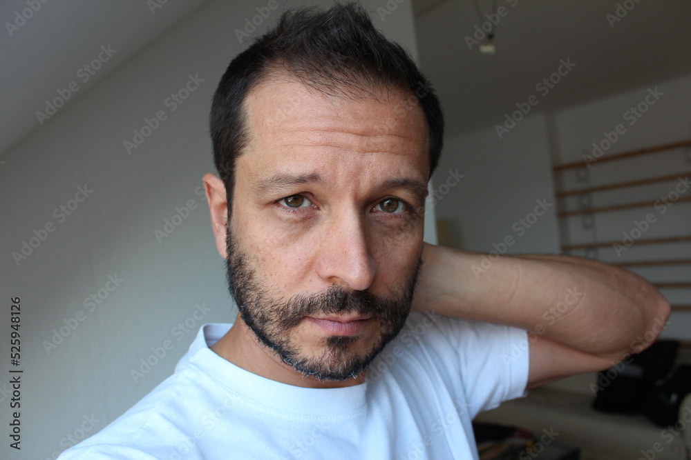 Fototapeta premium portrait of a man waking up