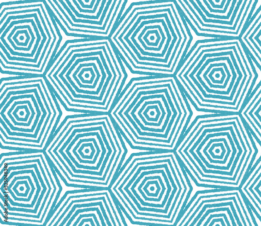 Mosaic seamless pattern. Turquoise symmetrical Mosaic seamless pattern. Turquoise symmetrical