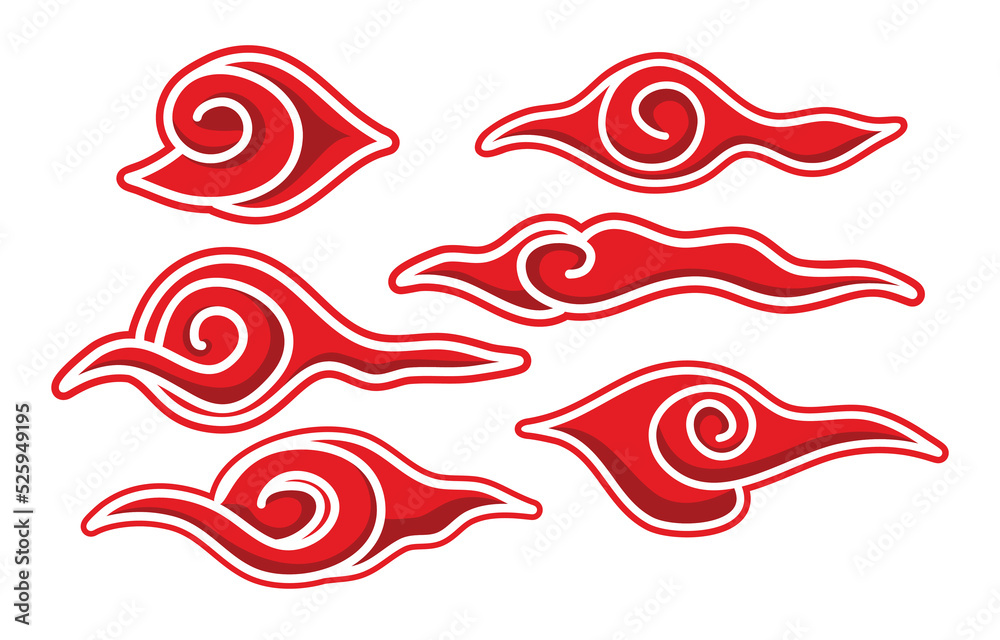 flat vector with circular pattern shape, red clouds flat vector with circular pattern shape, red clouds