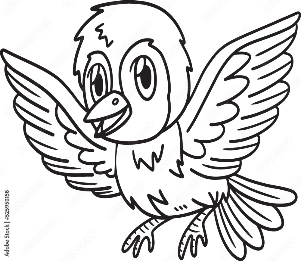 Bird Animal Isolated Coloring Page for Kids