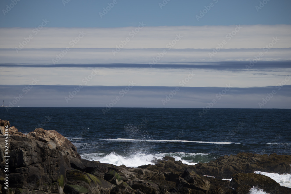 Ocean waves at a rocky shore