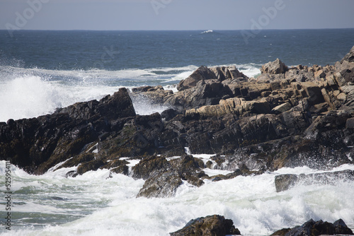 Ocean waves at a rocky shore