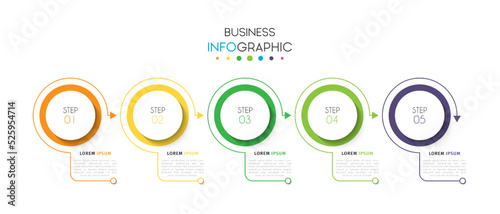 Business info graphic with step. Template vector design