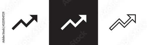 Profit growing icon. Growth success arrow symbol. Growing graph icon graph sign, vector illustration