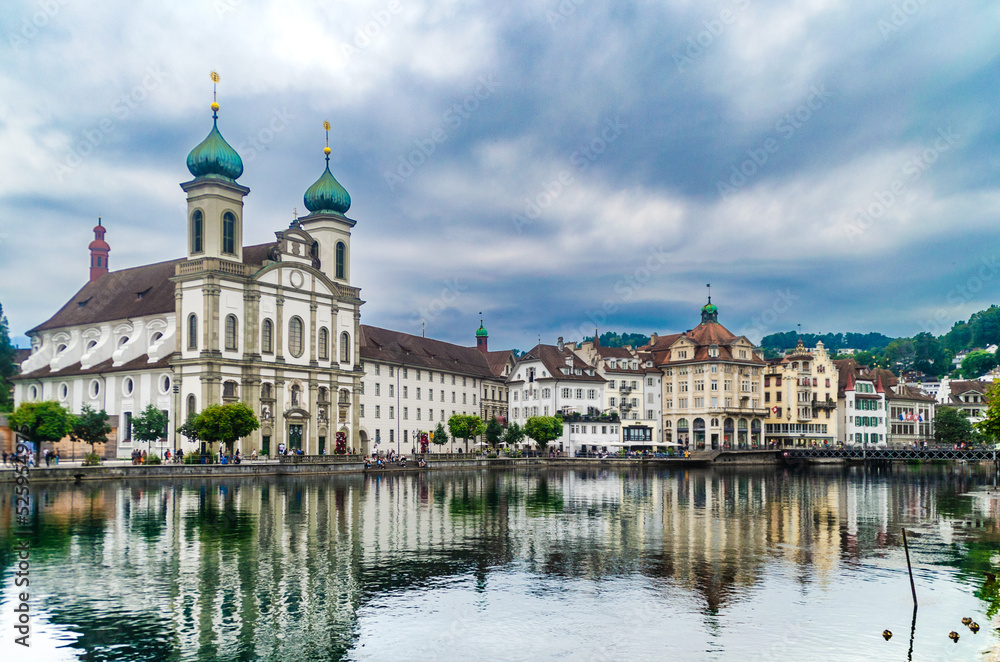 town of Lucerne Switzerland on the lake town of Lucerne Switzerland on the lake
