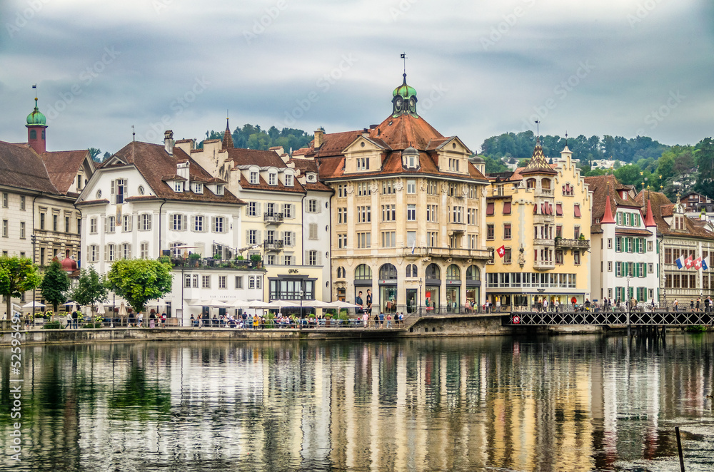 town of Lucerne Switzerland on the lake