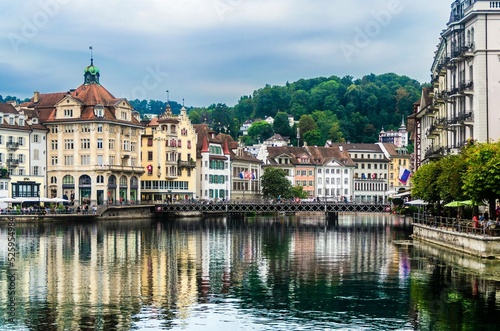 town of Lucerne Switzerland on the lake