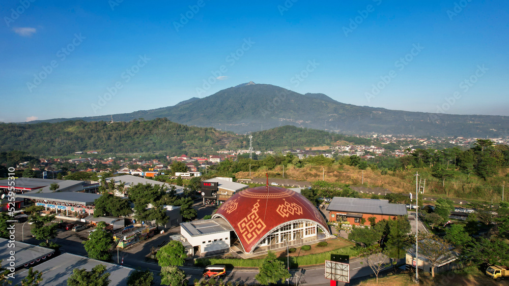 Aerial view of Great Mosque in Central Java. It is the largest mosque in Southeast Asia. 