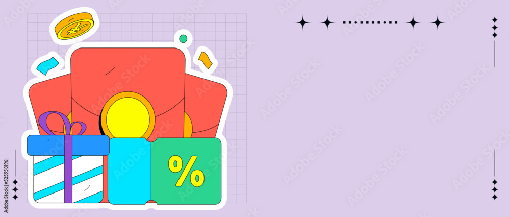 Red envelope pull new promotion vector use concept illustration
