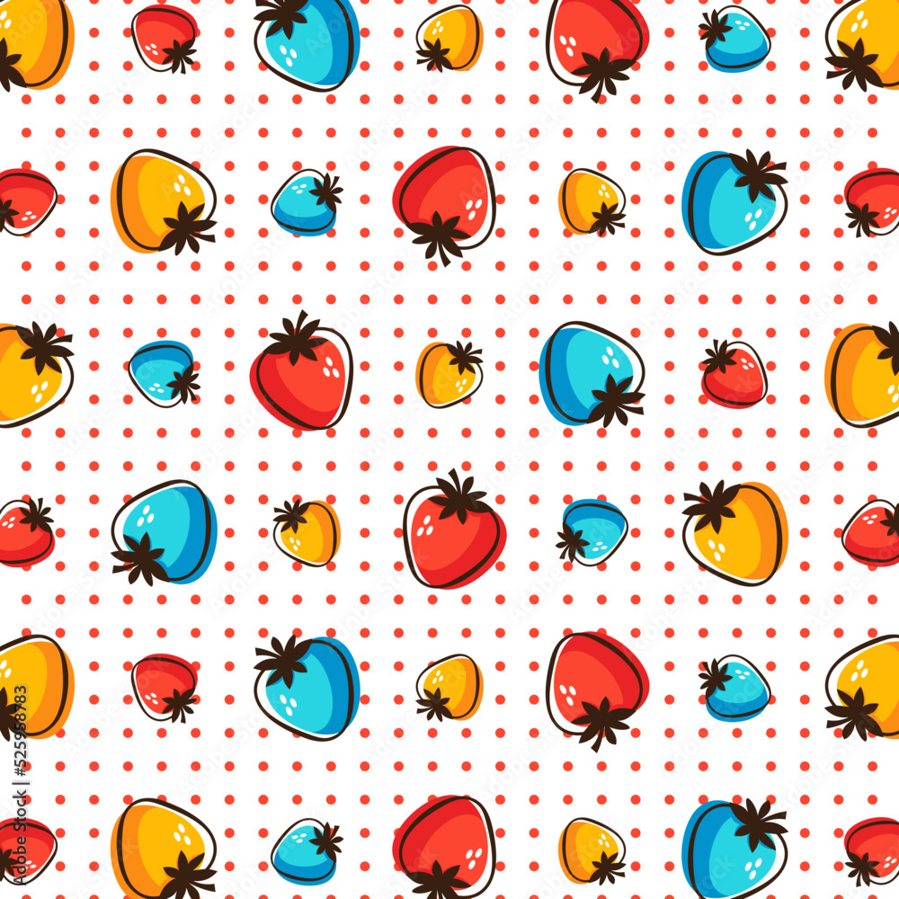 seamless pattern with strawberry in vector