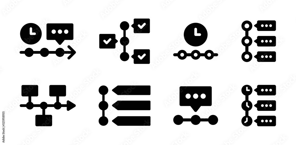 Photo Timeline icon set vector illustration, Icons-Studio | Posters ...