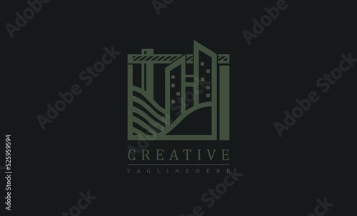 Construction industry icons. Shape vector illustration logo design